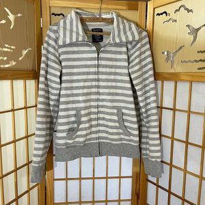 Bluenotes zippered stripped hoodie